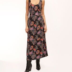 Equipment Everett Maxi Dress black floral open back